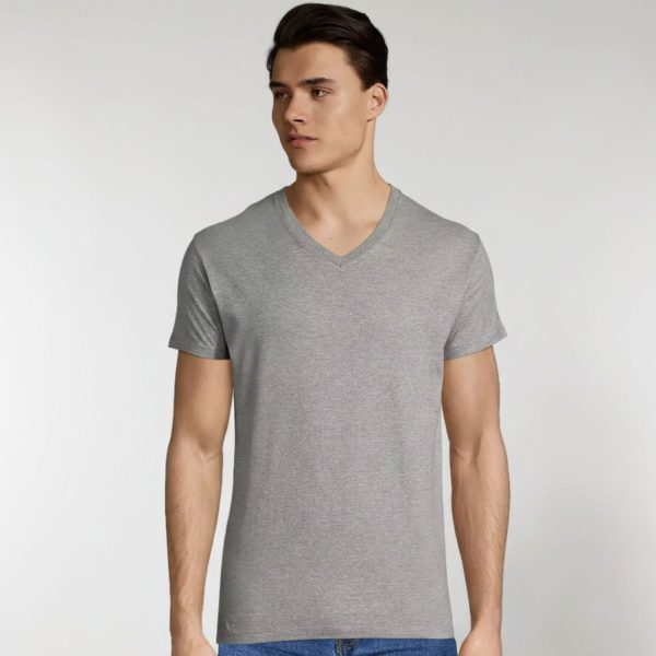 Marškinėliai vyrams Sols Imperial V Men pilkos melanžinės spalvos.