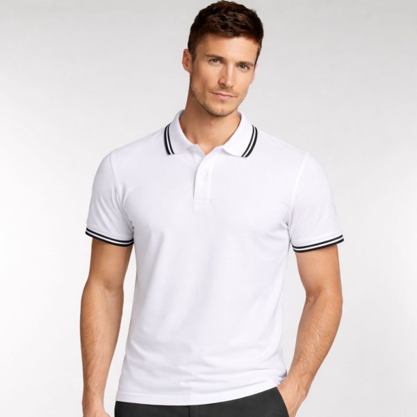 Vyriški polo marškinėliai Elevate Amargo baltos spalvos.