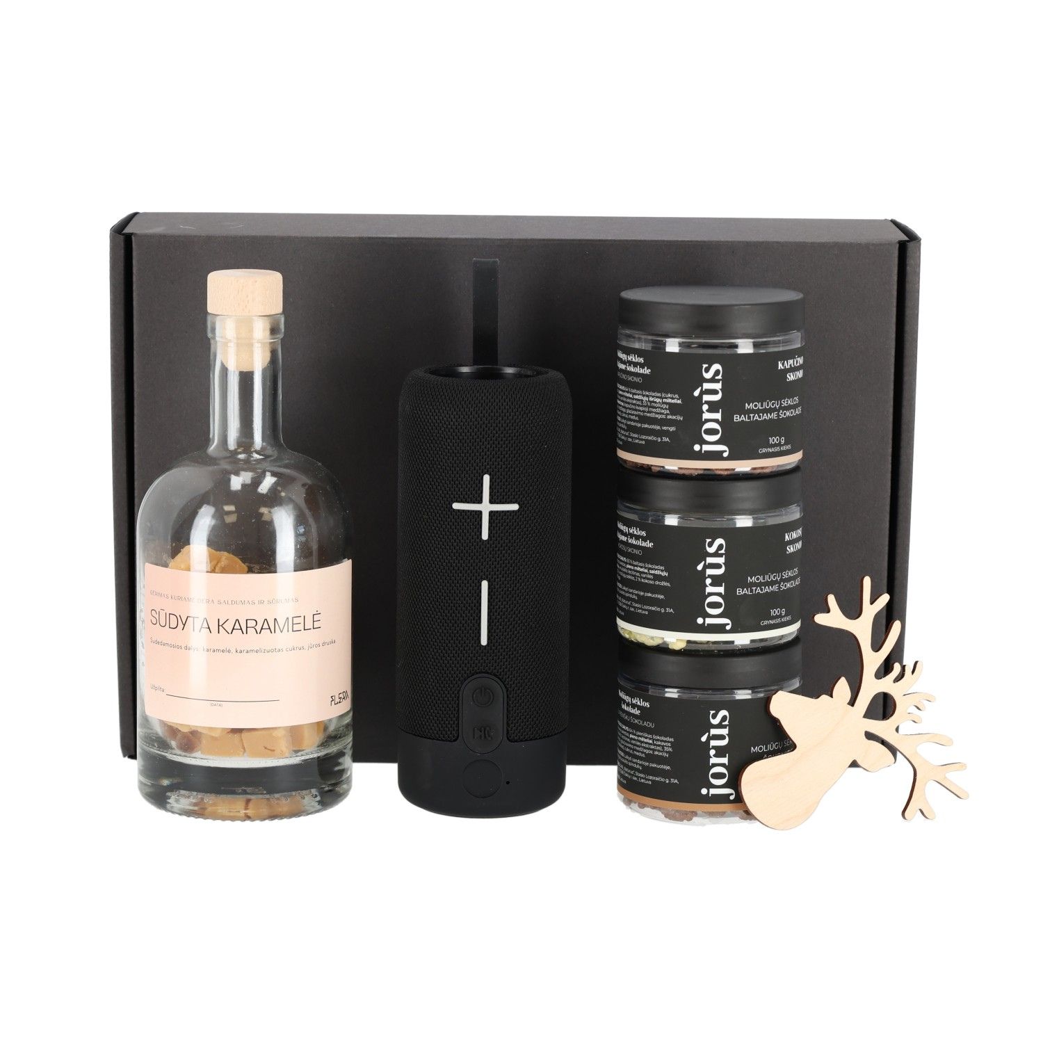 Kalediniai-verslo-dovanu-rinkiniai-Svenciu-skambesys-1.jpg Kalėdinis dovanų rinkinys Švenčių skambesys įpakuotas juodoje dėžutėje ant kurios galima logotipo spauda