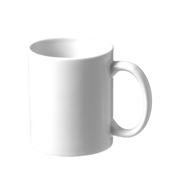 Klasikinis, universalus, baltos spalvos puodelis Pic 330 ml, pagamintas iš tvirtos keramikos.