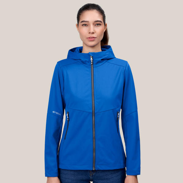 Moteriška striukė su užtrauktuku Soft shell Mėlynos spalvos.