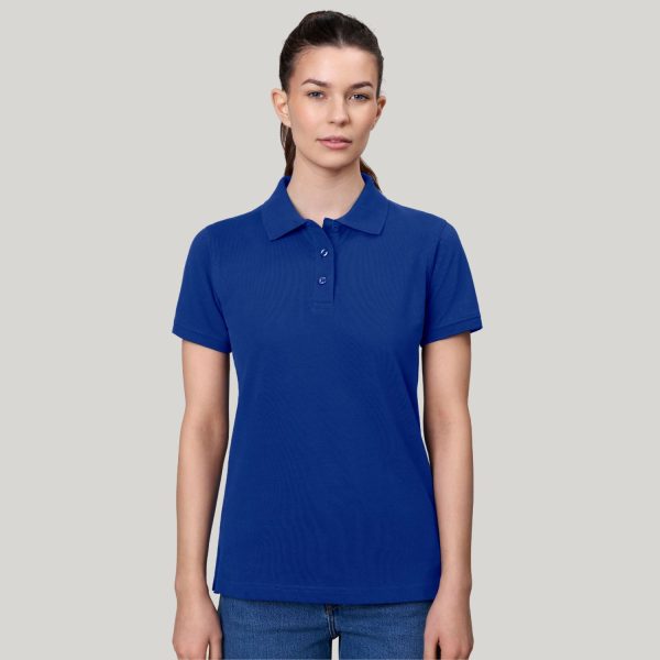 Moteriški polo marškinėliai Stretch royal mėlynos spalvos.