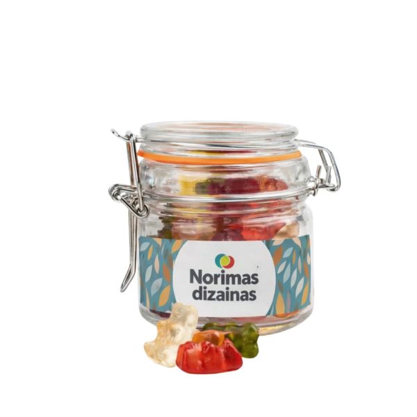 Reklaminiai Saldainiai stiklainyje Haribo su įmonės logotipu