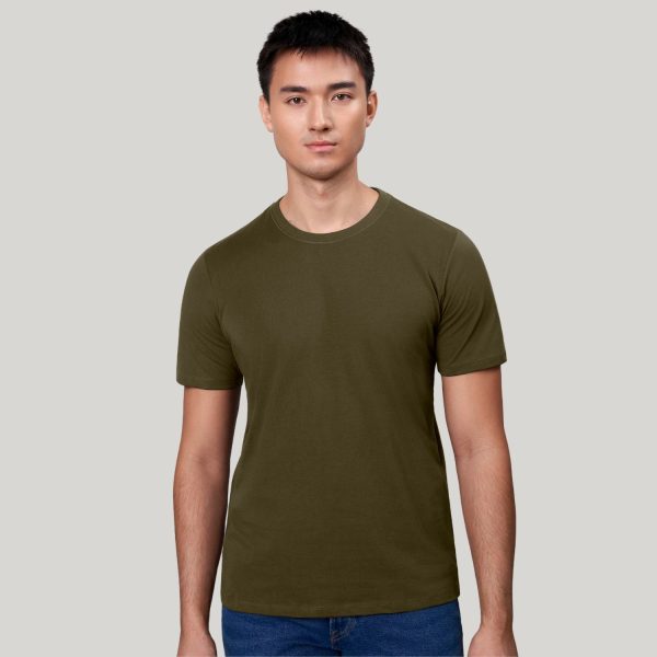Vyriški marškinėliai Organic army spalvos.