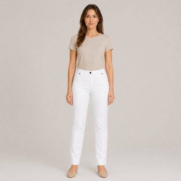 Moteriškos kelnės Stretch pants JN3001 baltos spalvos.